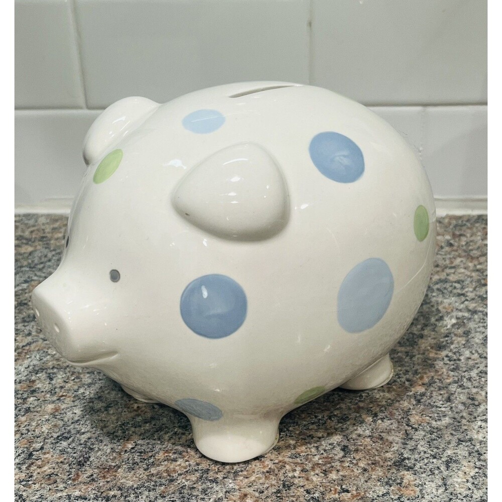 Polka Dot Ceramic Piggy Bank Multicolor Large Size